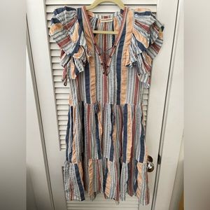 Ulla Johnson Seersucker Striped Dress w/Pockets